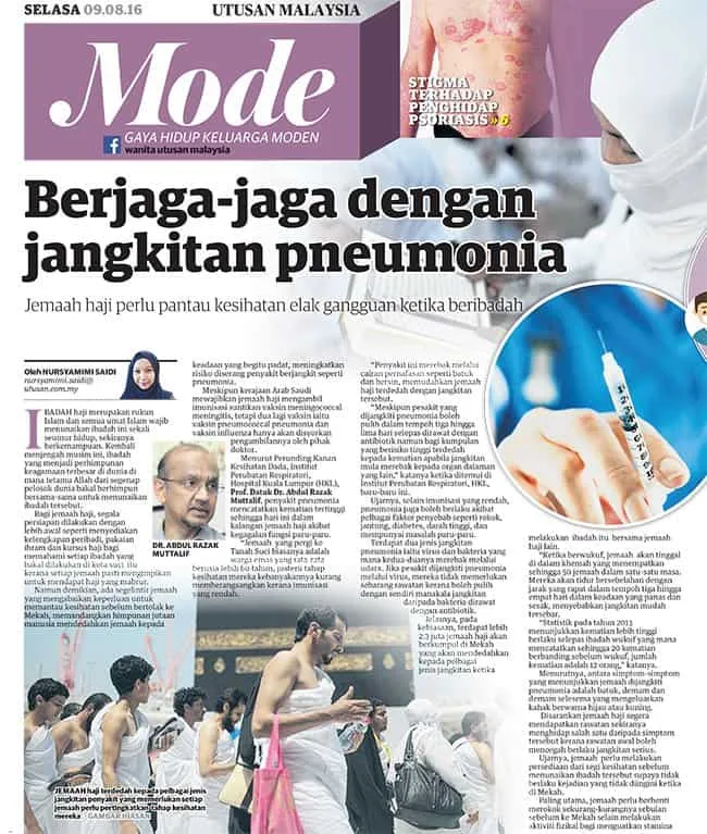 Keratan akhbar — amaran doktor
